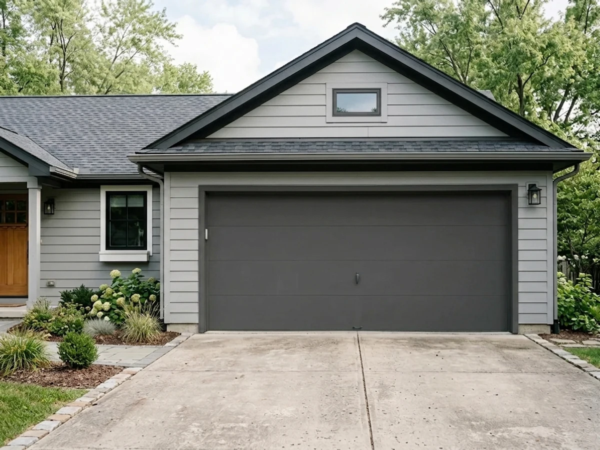 soft matte black garage doors — trending black garage door colors 2026