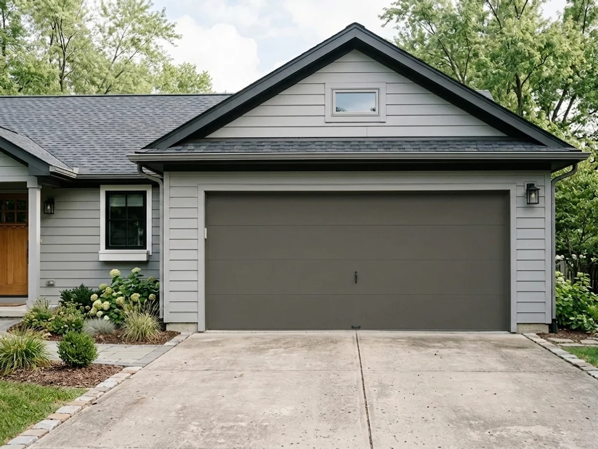 deep charcoal garage doors — trending gray garage door colors 2026