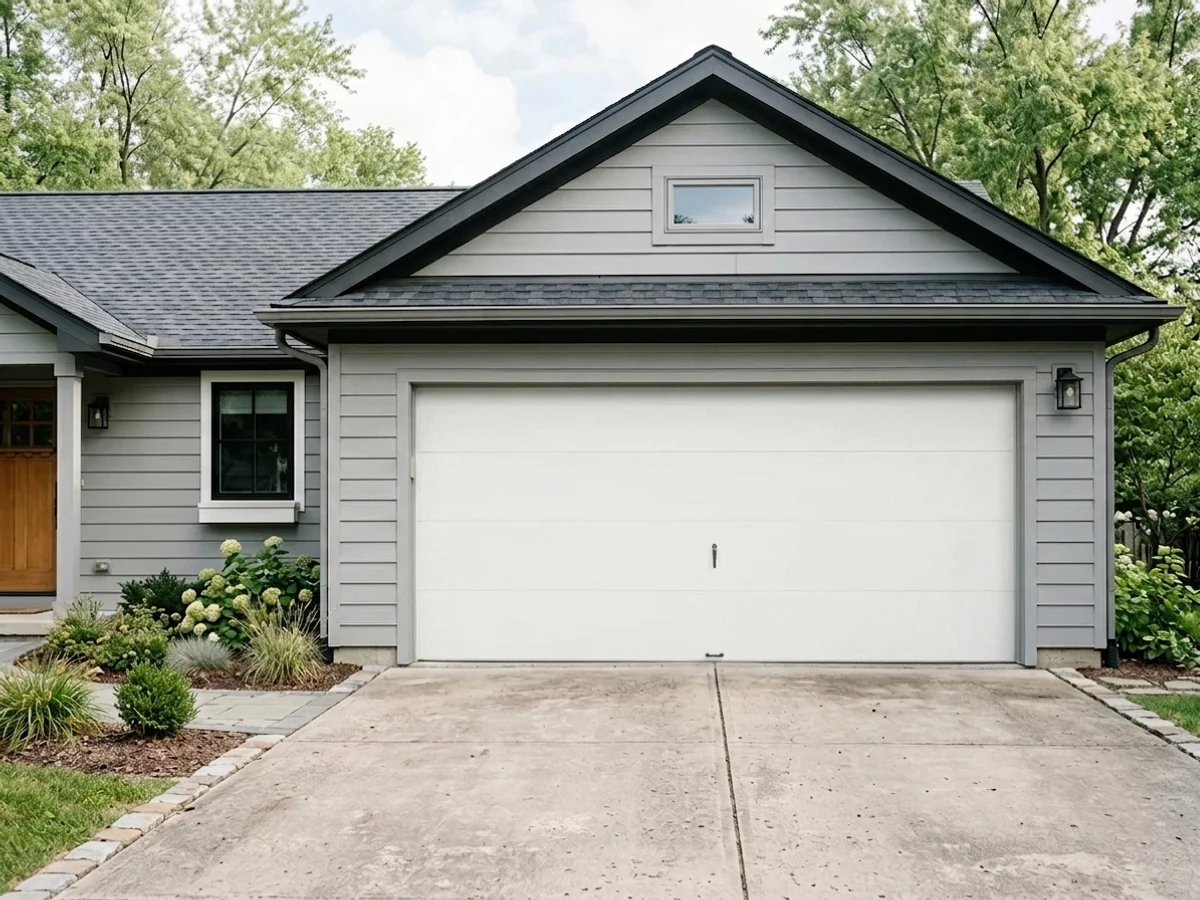 soft off-white garage doors — trending white garage door colors 2026