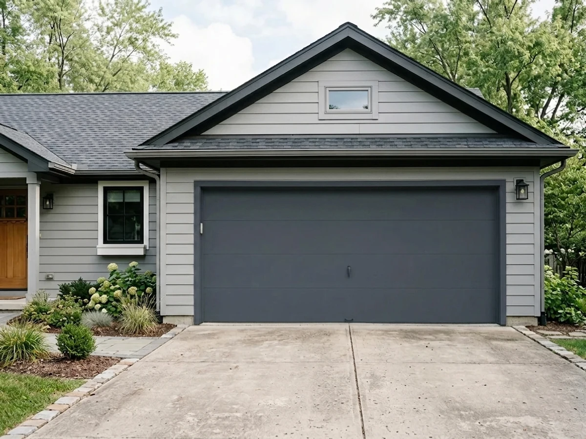 charcoal-blue garage doors — trending blue garage door colors 2026