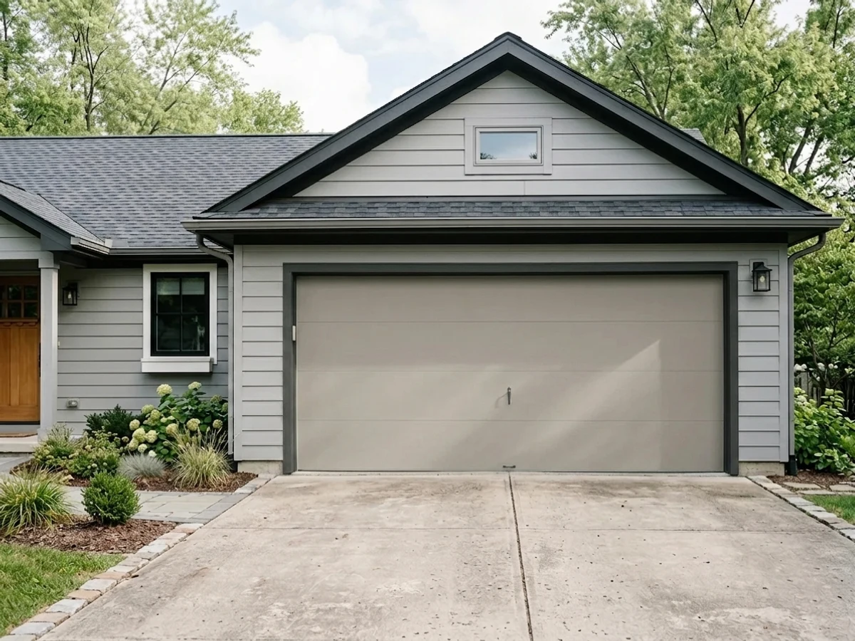 Sherwin-Williams Fawn Brindle in a garage door
