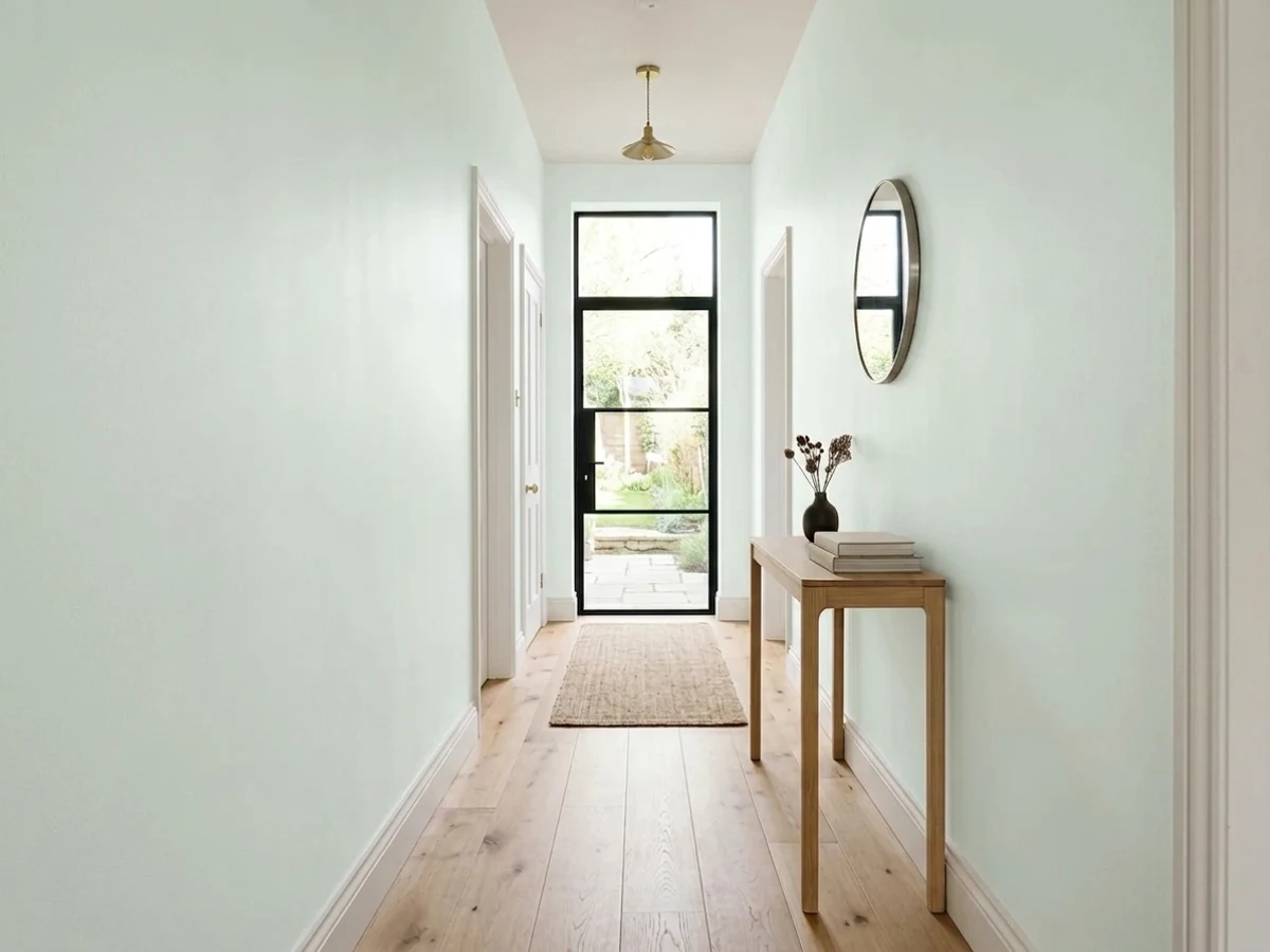 Behr White in a hallway