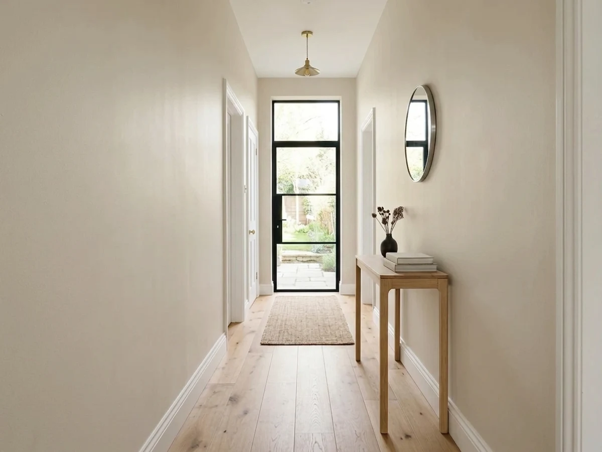 Benjamin Moore Calm in a hallway