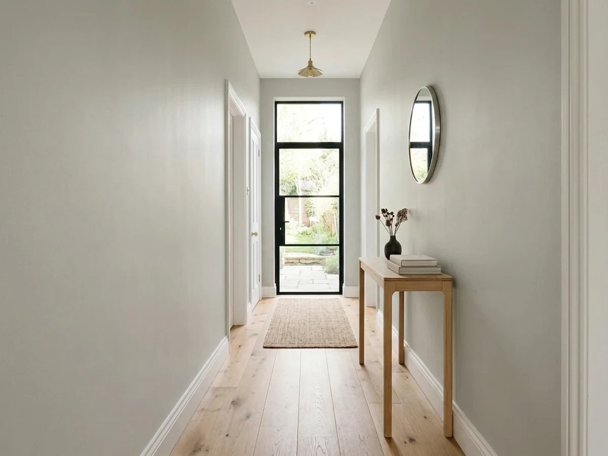 Benjamin Moore Gray Owl in a hallway