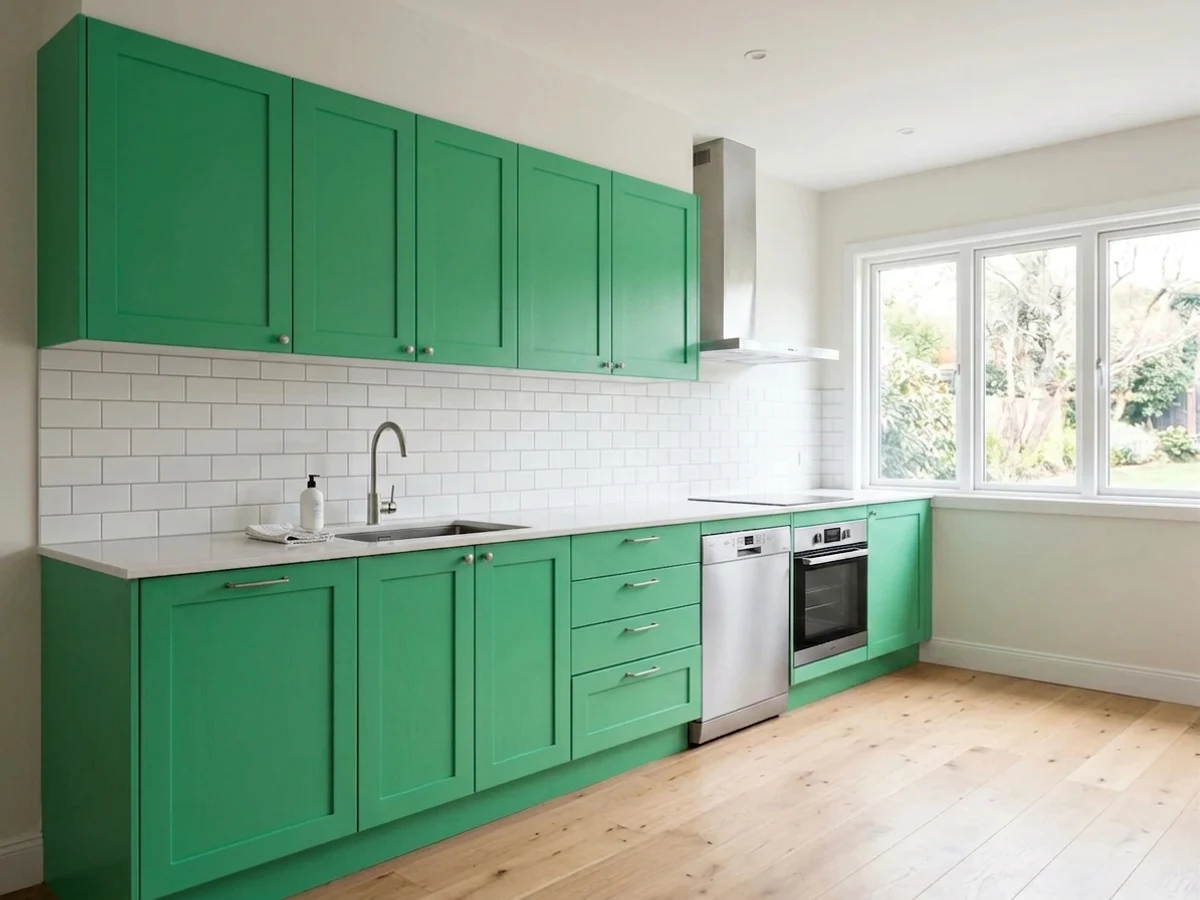Behr Deep Emerald in a kitchen