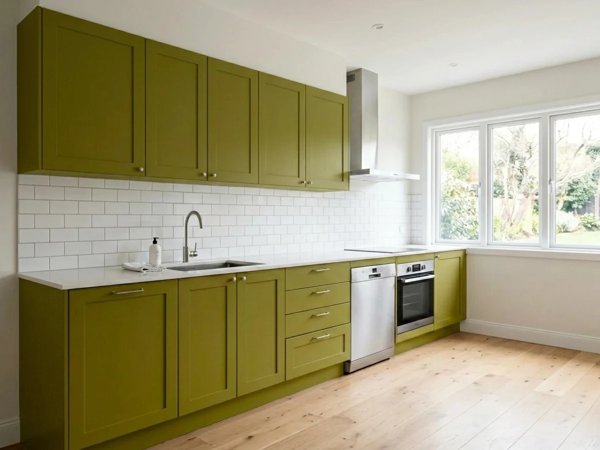 Behr Olive in a kitchen