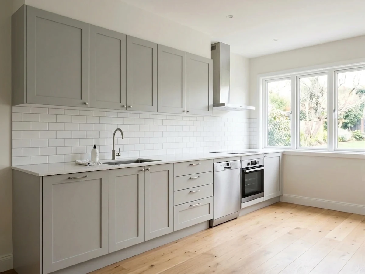Benjamin Moore Coventry Gray in a kitchen