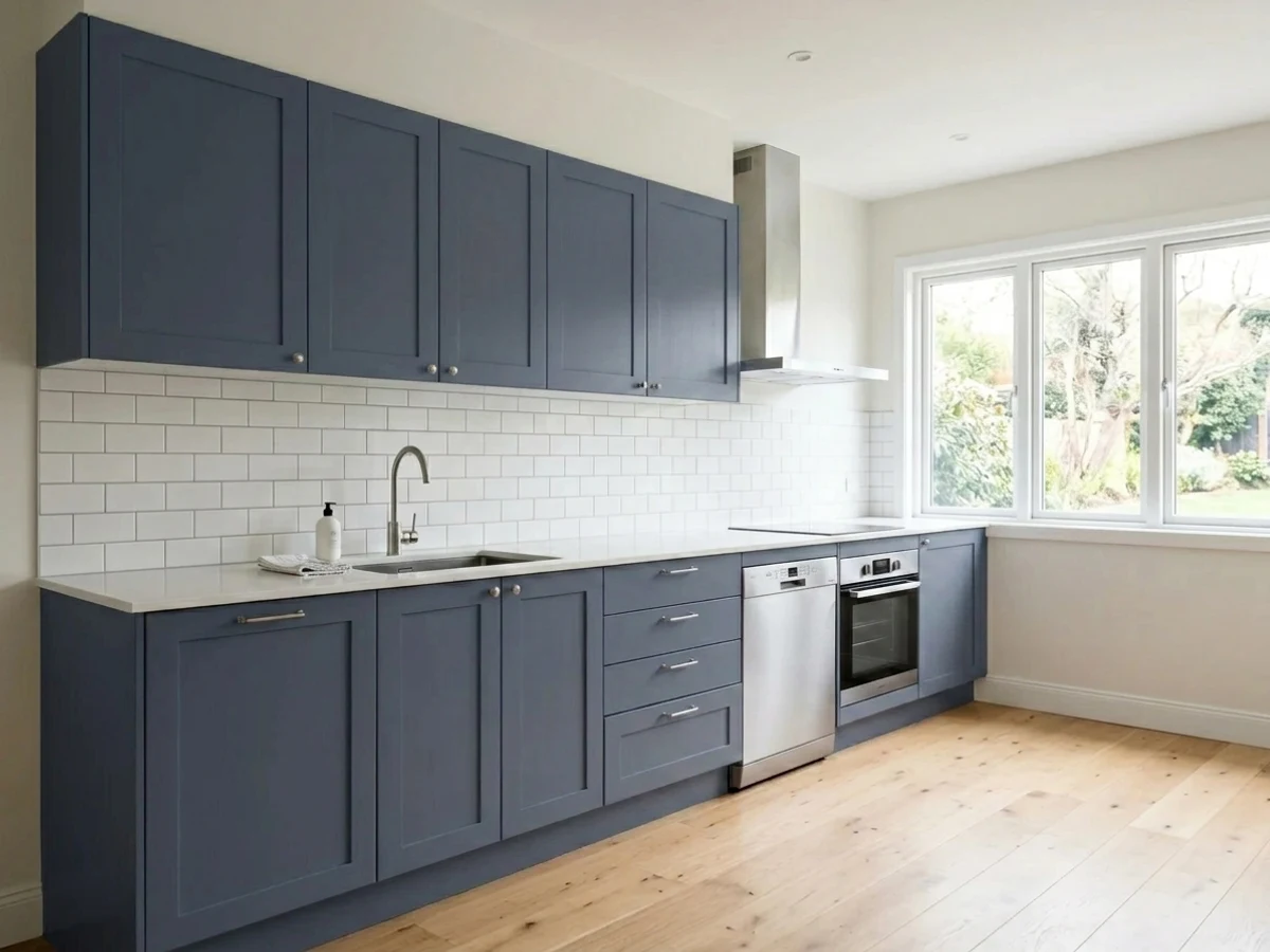 Kitchen painted in Benjamin Moore Hale Navy