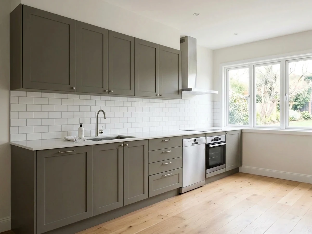 Benjamin Moore Randolph Gray in a kitchen