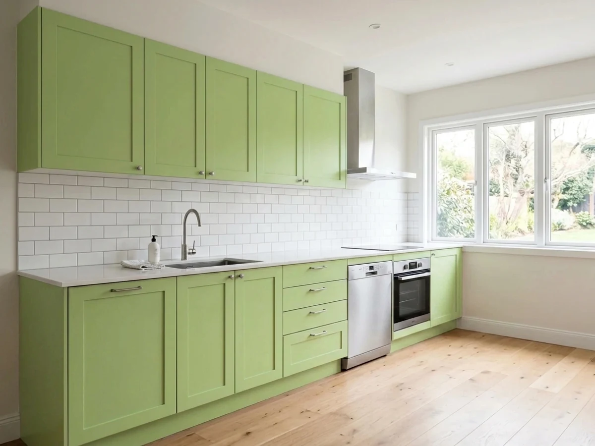 Dunn-Edwards Wasabi in a kitchen