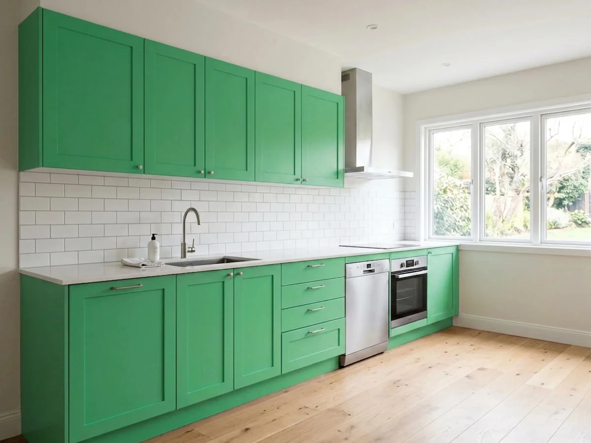 Sherwin-Williams Black Emerald in a kitchen