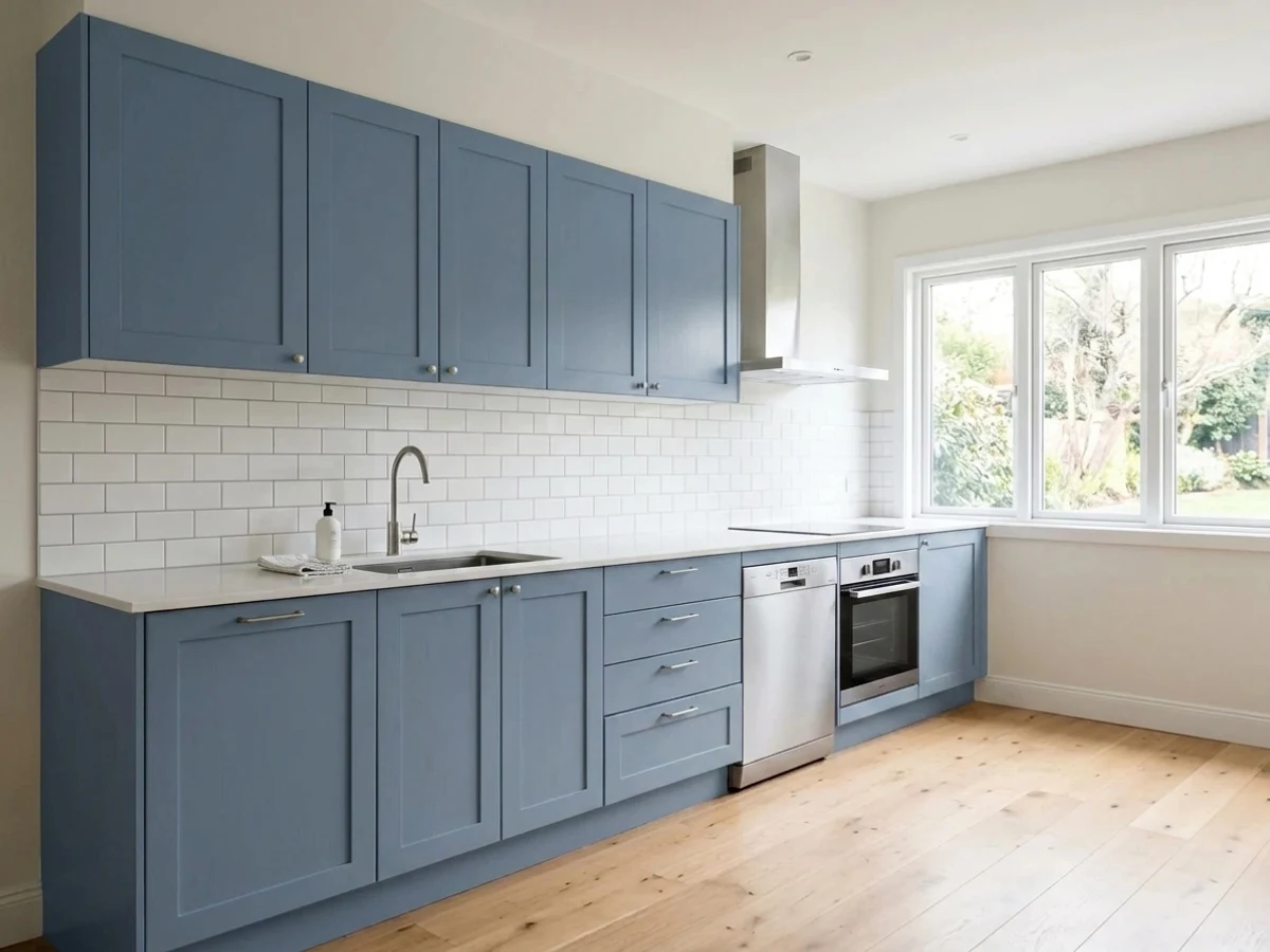 Sherwin-Williams Denim in a kitchen