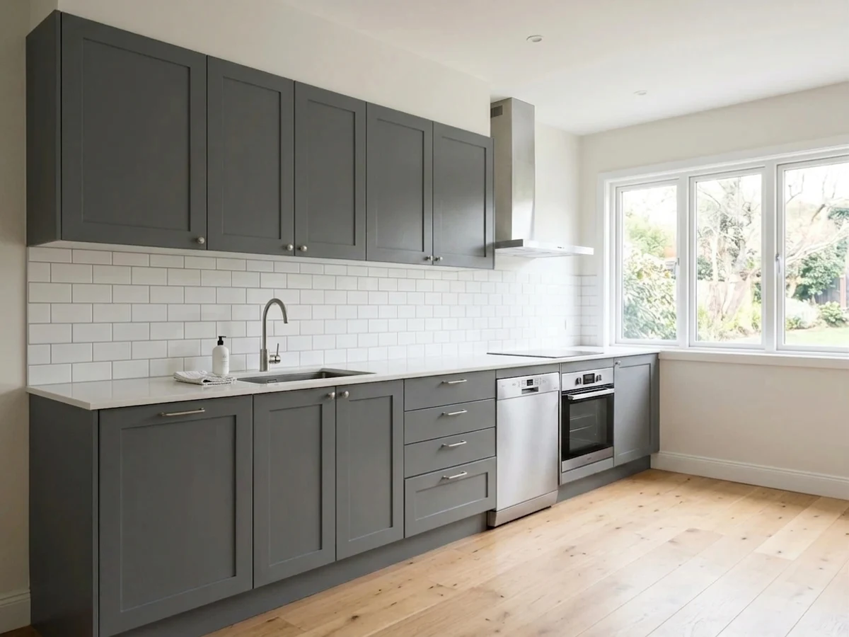 Sherwin-Williams Forged Steel in a kitchen