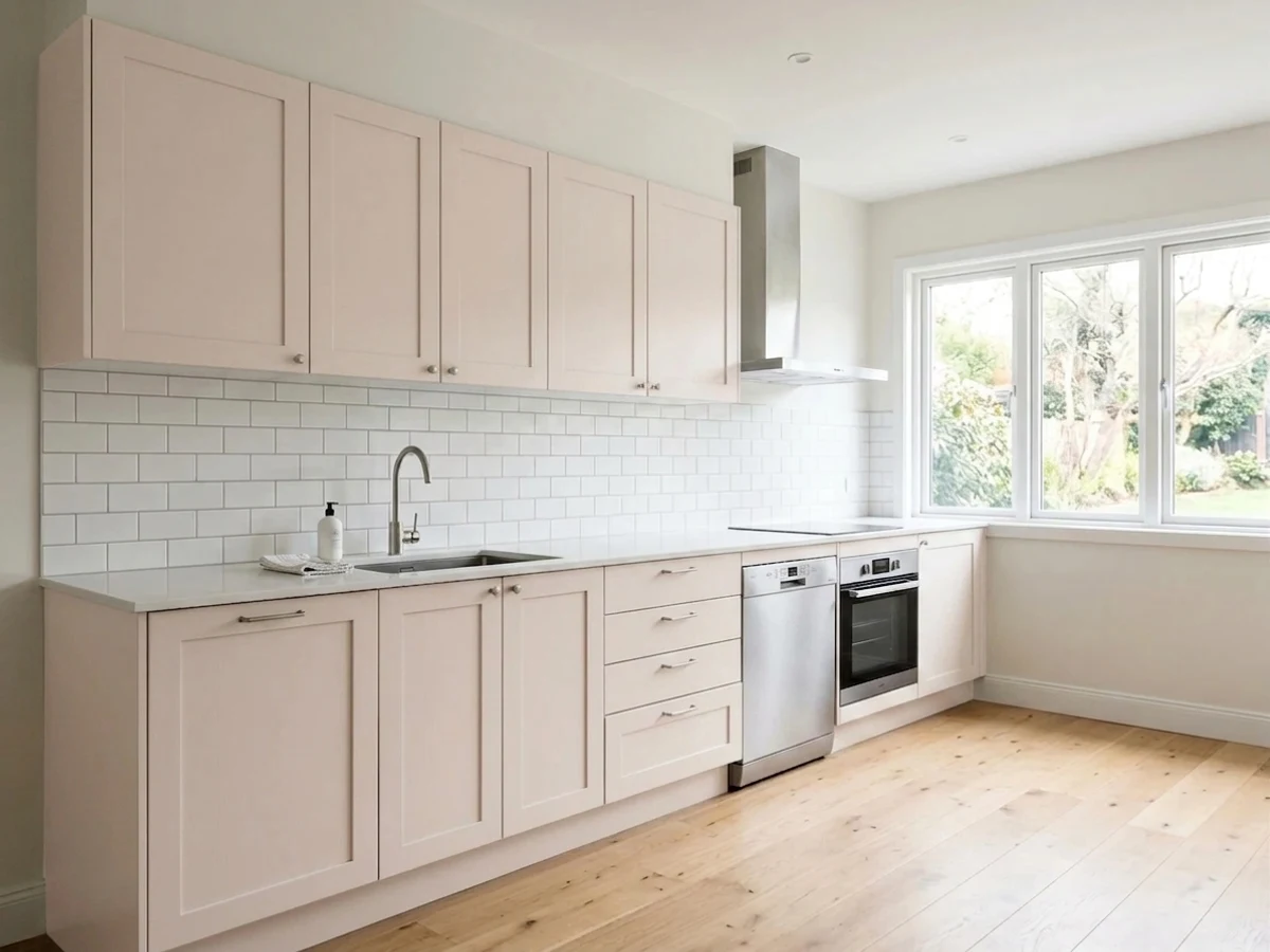 Sherwin-Williams Hush White in a kitchen