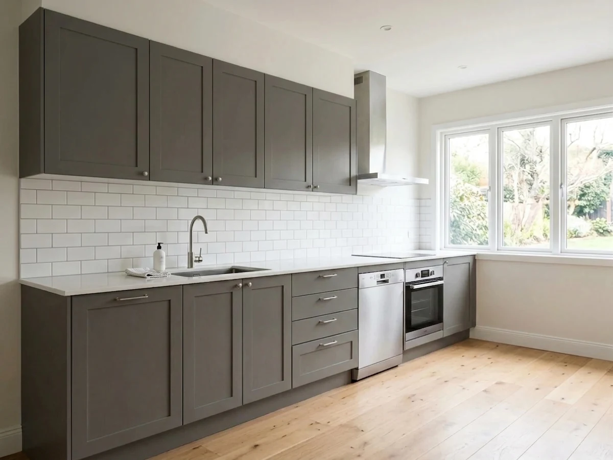 Sherwin-Williams Peppercorn in a kitchen