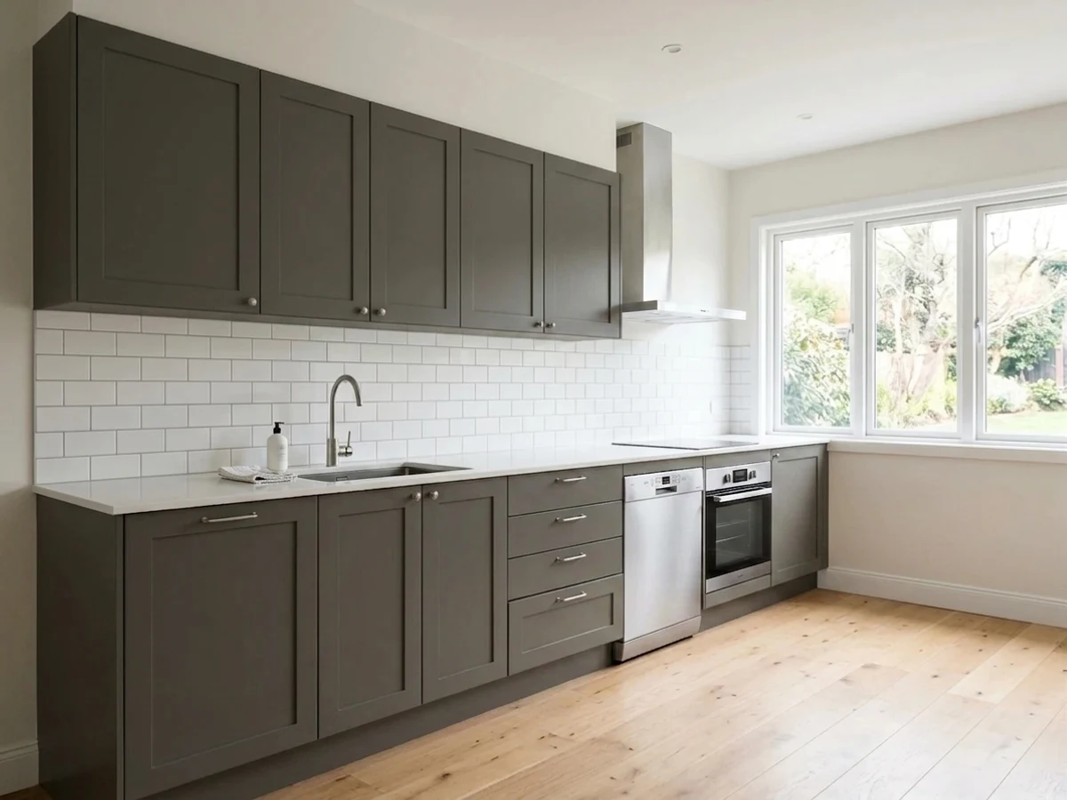 Sherwin-Williams Urbane Bronze in a kitchen