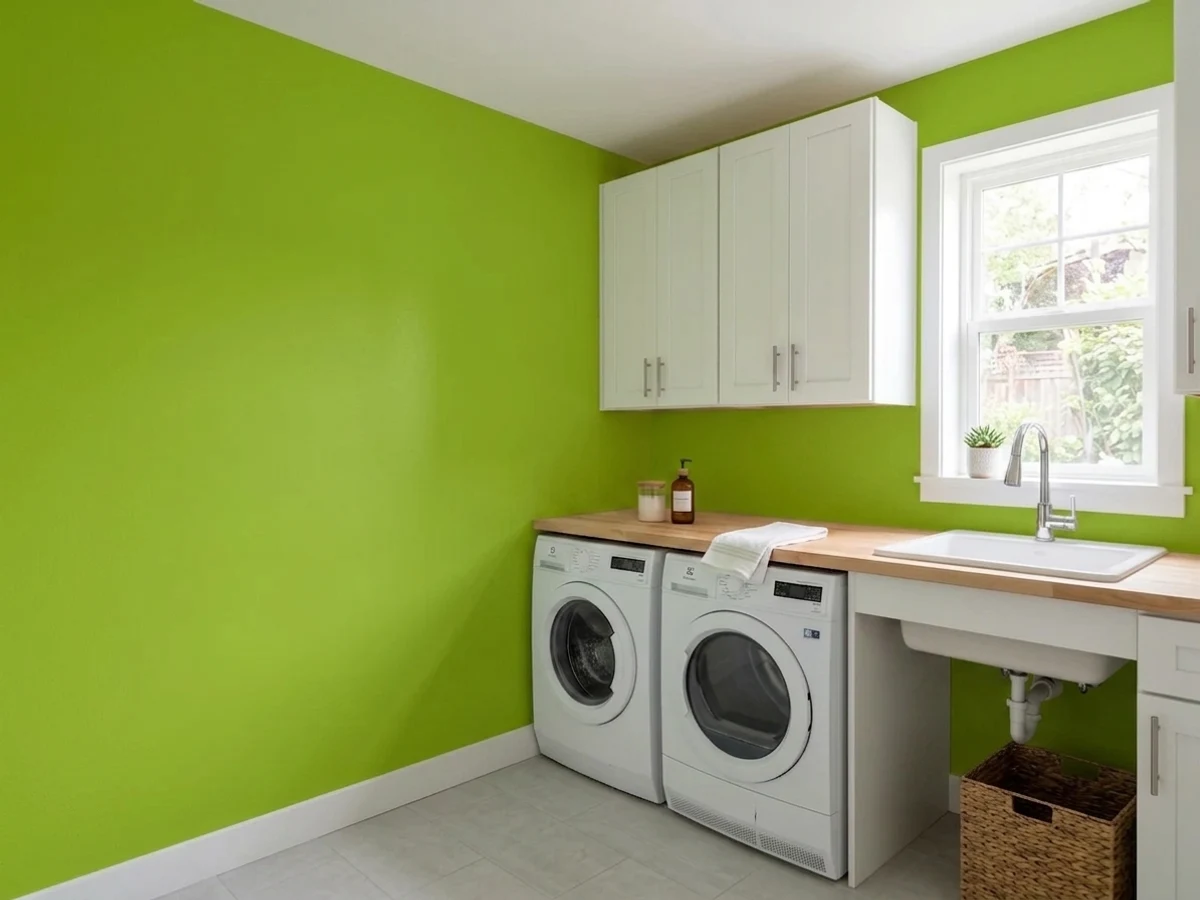 Behr Fresh Apple in a laundry room