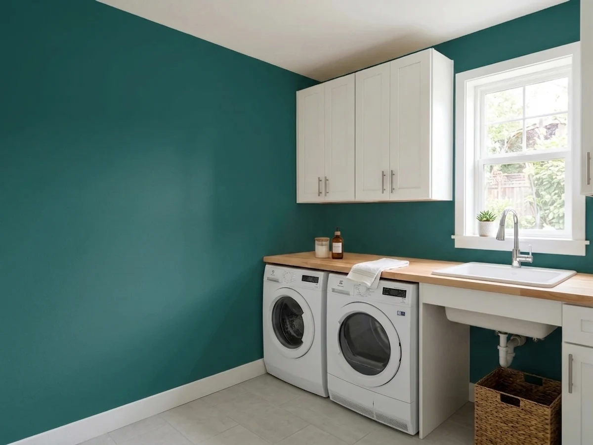 Behr Moonlit Pool in a laundry room