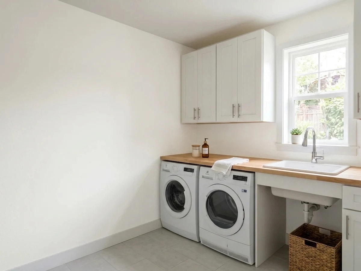 PPG / Glidden Delicate White in a laundry room