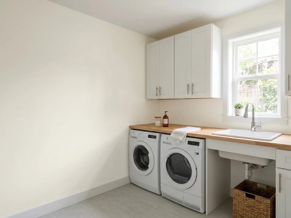 Sherwin-Williams High Reflective White in a laundry room