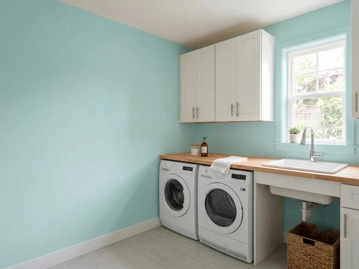 Sherwin-Williams Refresh in a laundry room