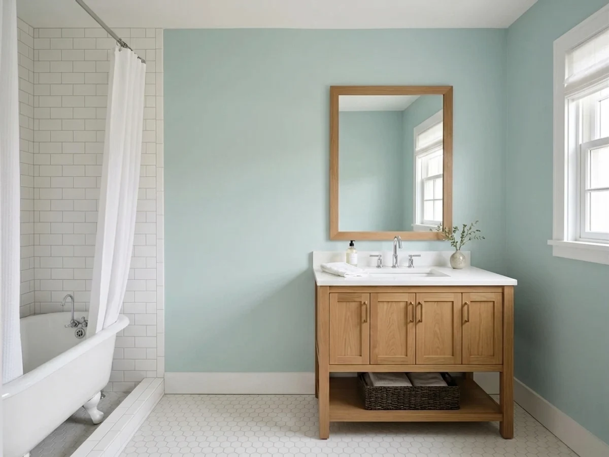 teal light blue bathroom color idea — Palladian Blue