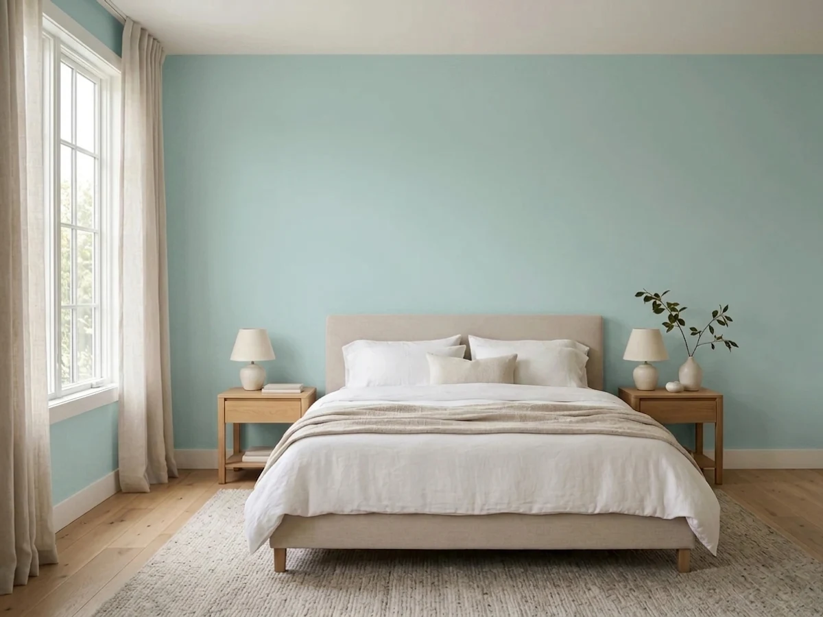 teal light blue bedroom color idea — Palladian Blue