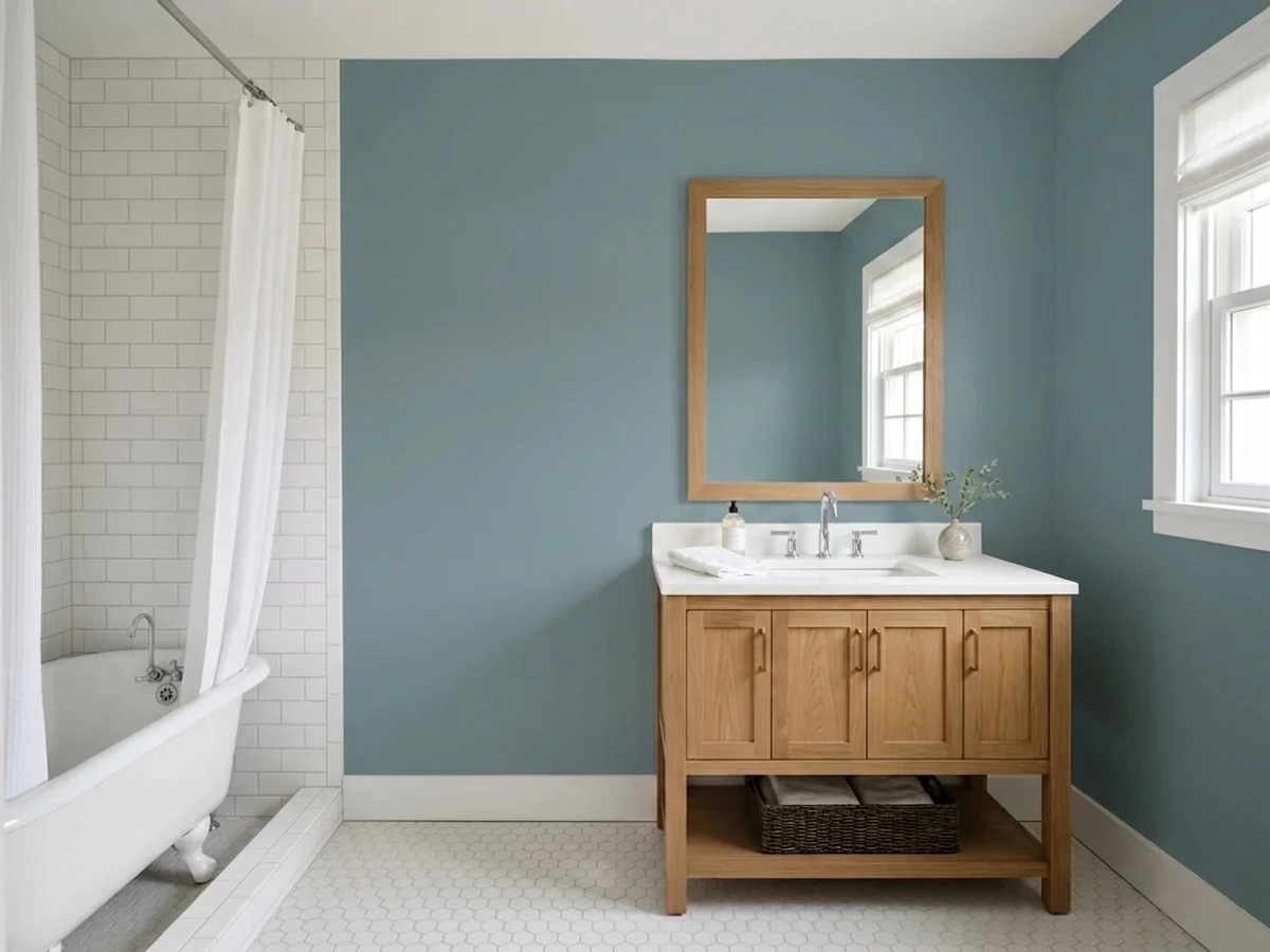 teal light green bathroom color idea — Aegean Teal
