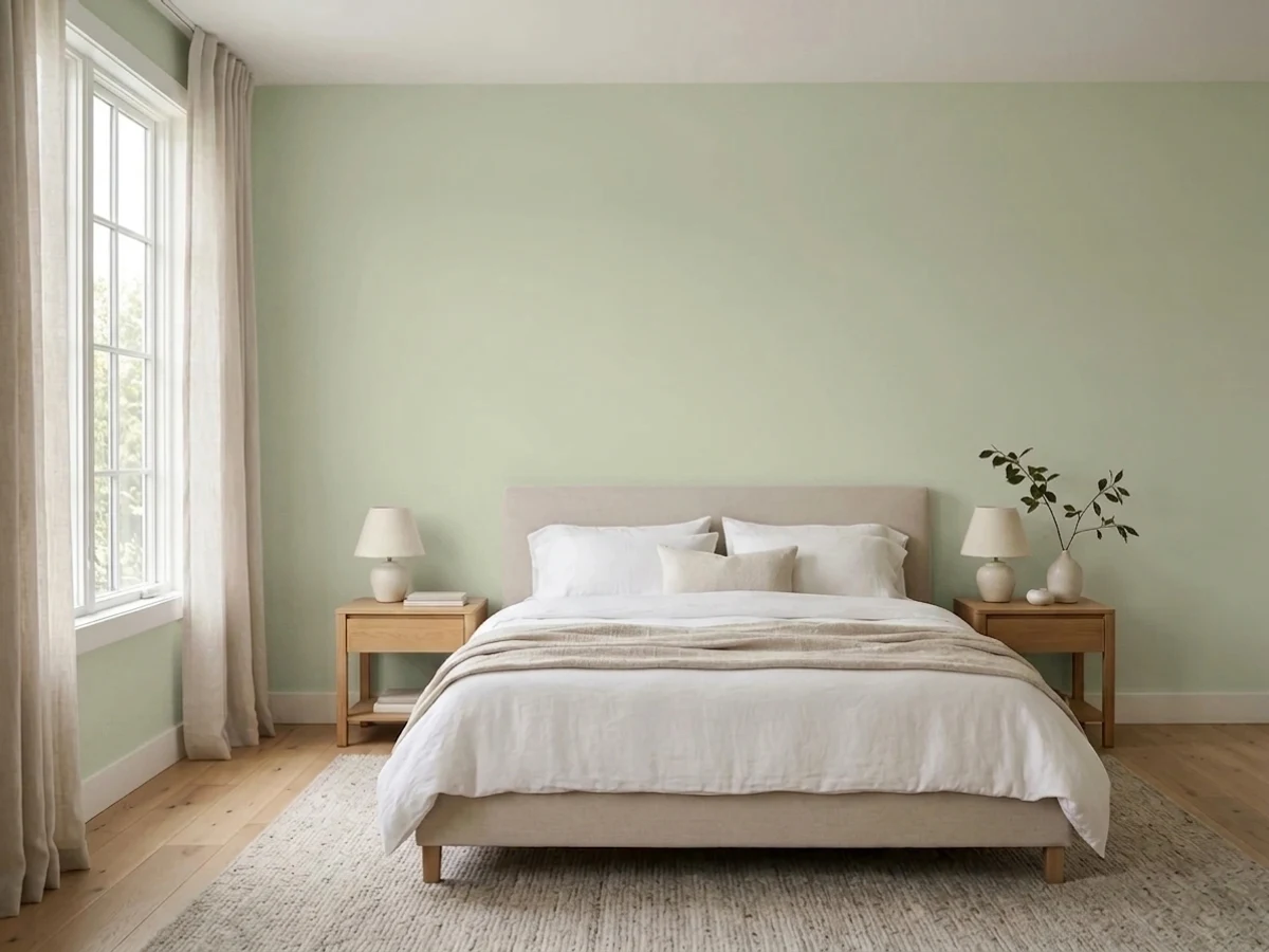 green light green bedroom color idea — Light Sage