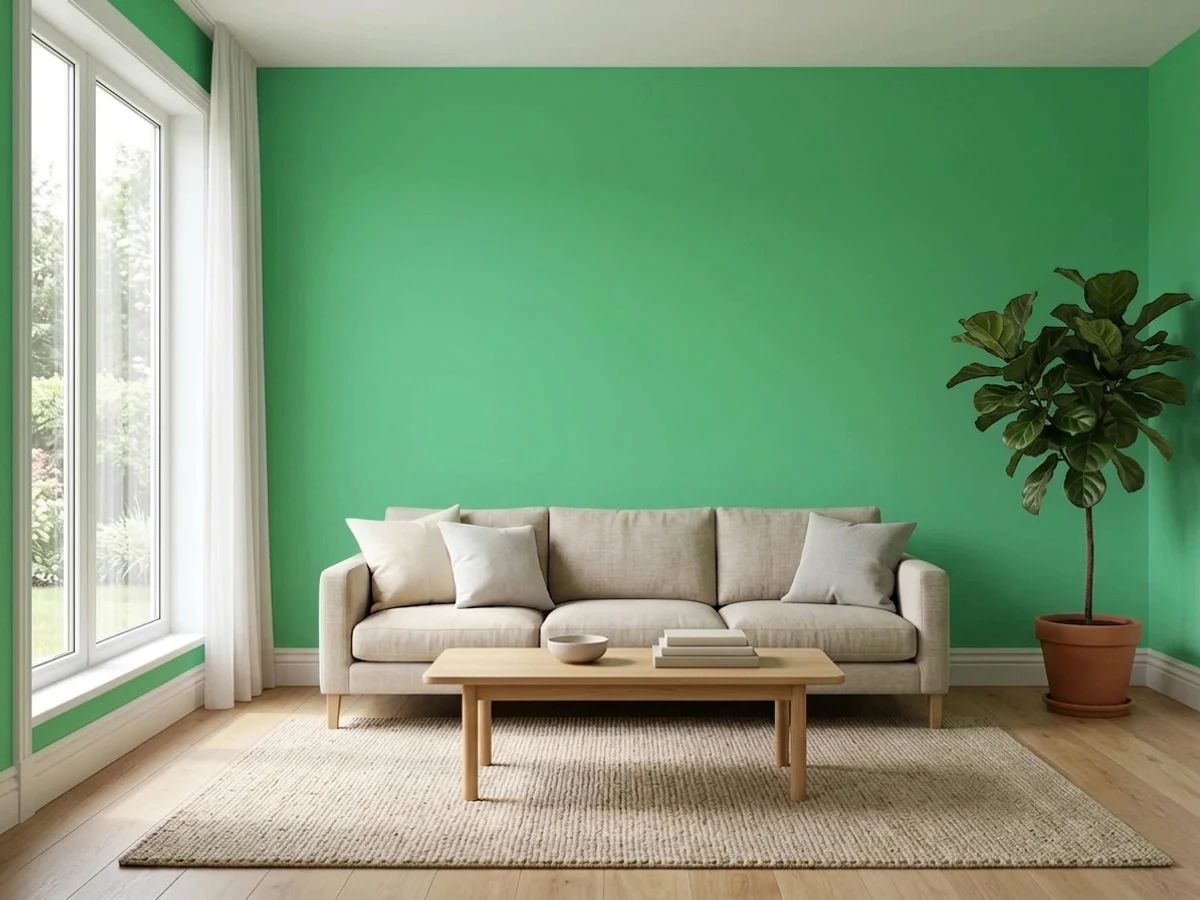 Behr Deep Emerald in a living room