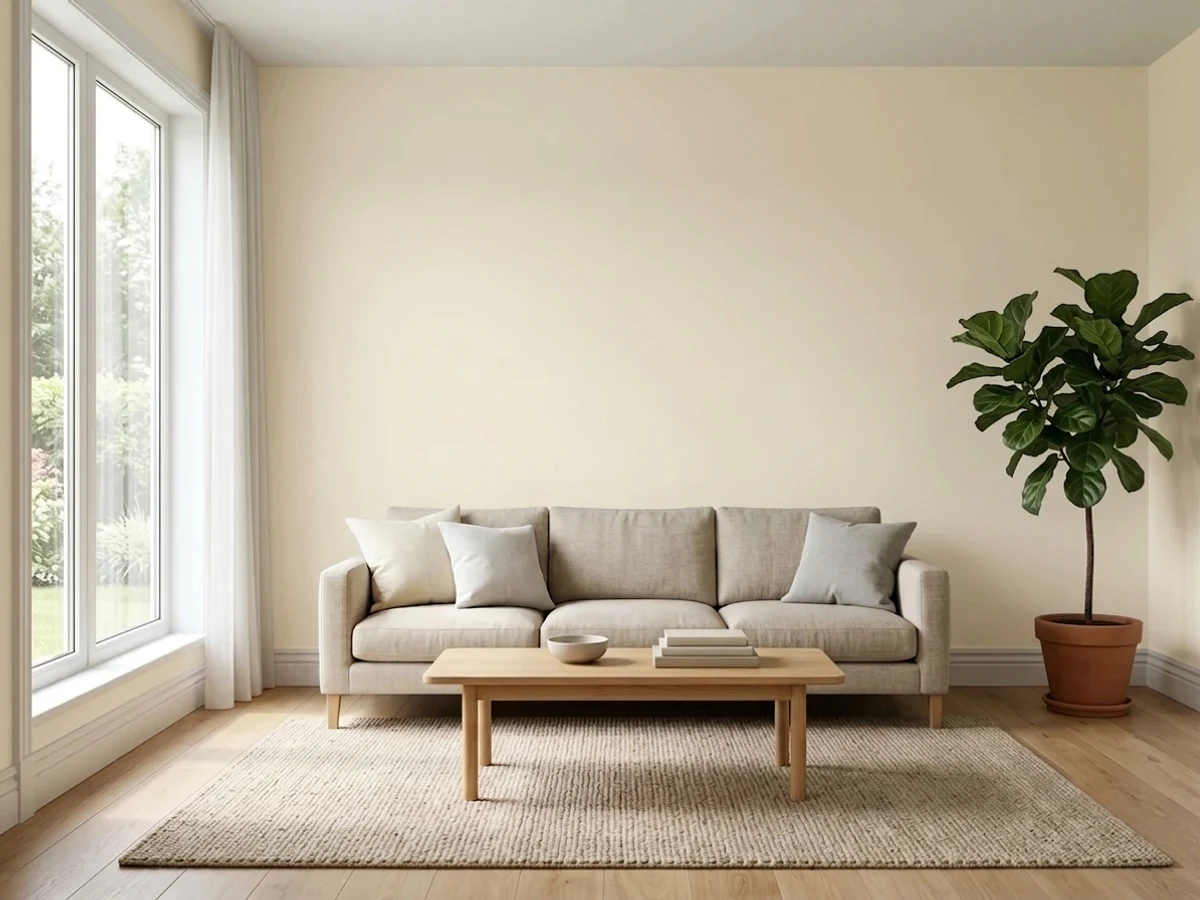 warm white trim and ceilings — trending neutral living room colors 2026