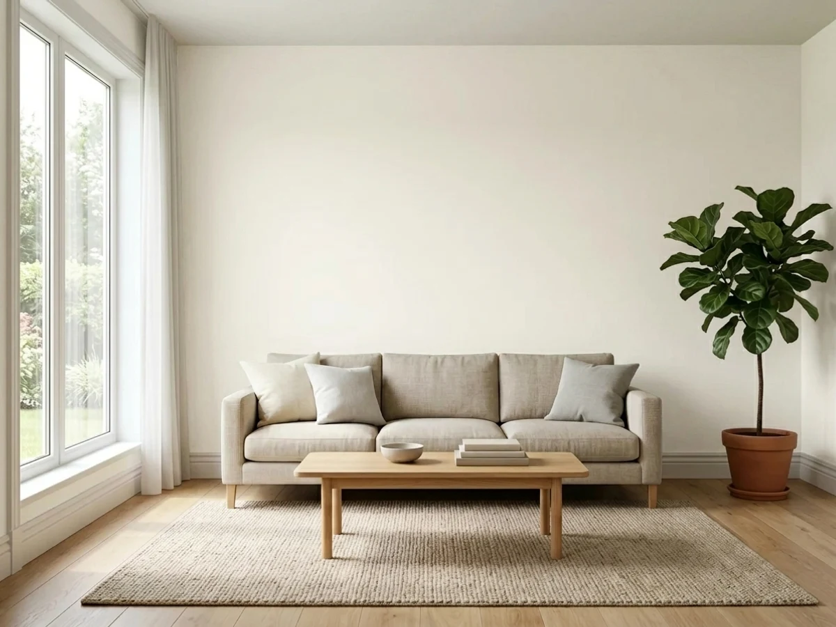 Benjamin Moore Chantilly Lace in a living room