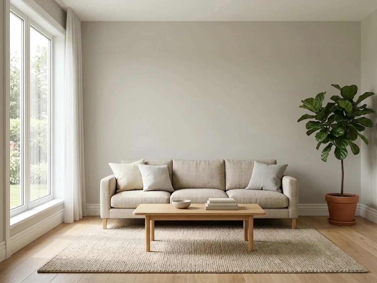 warm greige over cool gray — trending neutral living room colors 2026