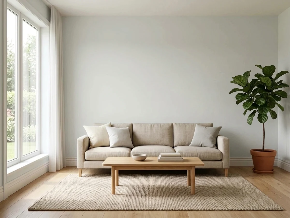 Benjamin Moore Horizon in a living room