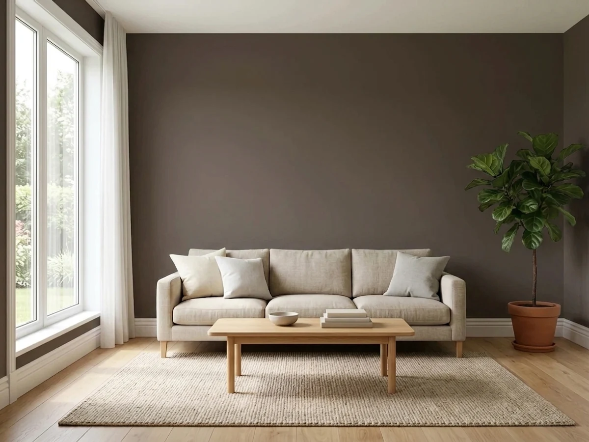 Benjamin Moore Oxford Brown in a living room