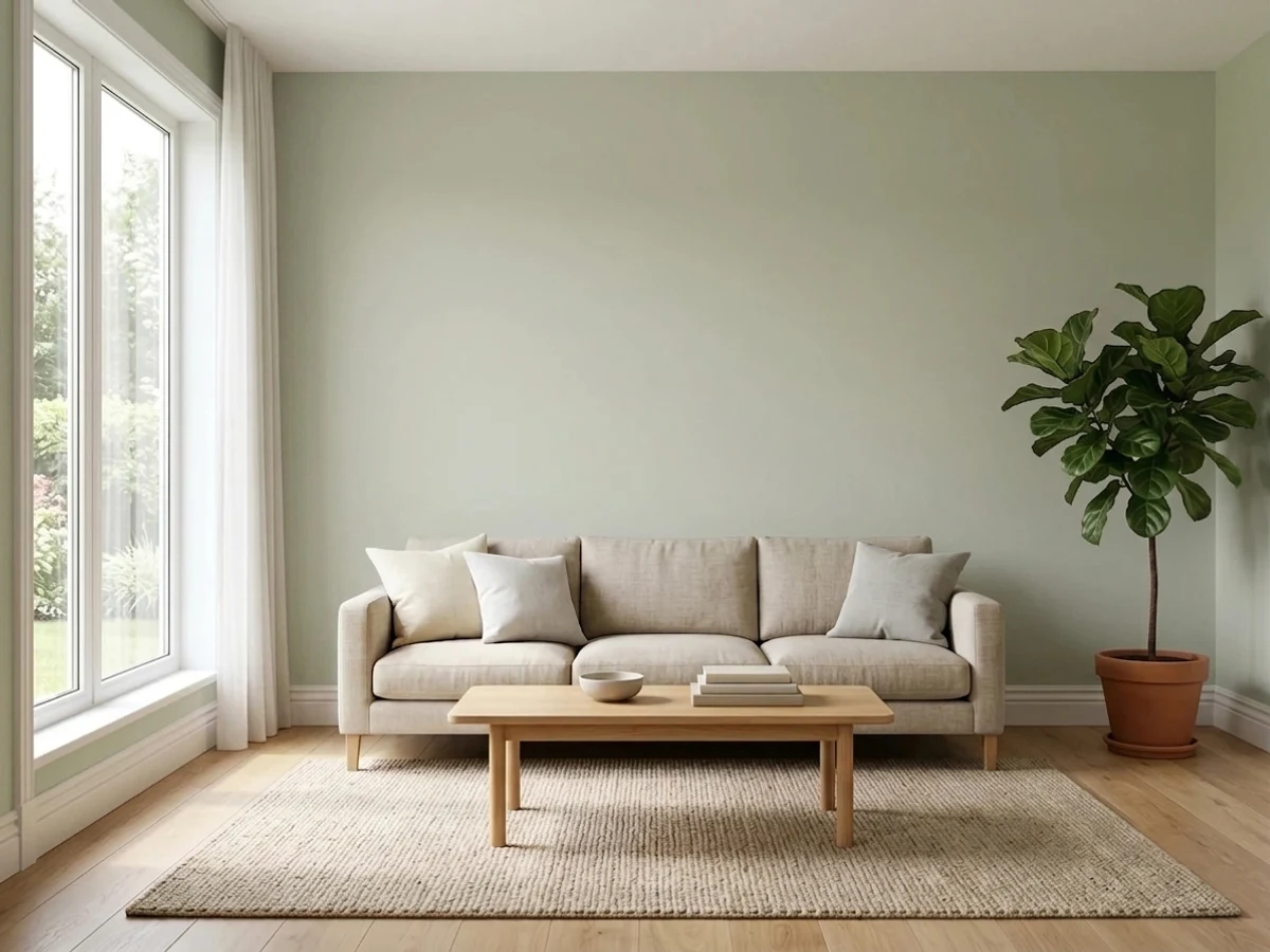 Benjamin Moore Soft Fern in a living room