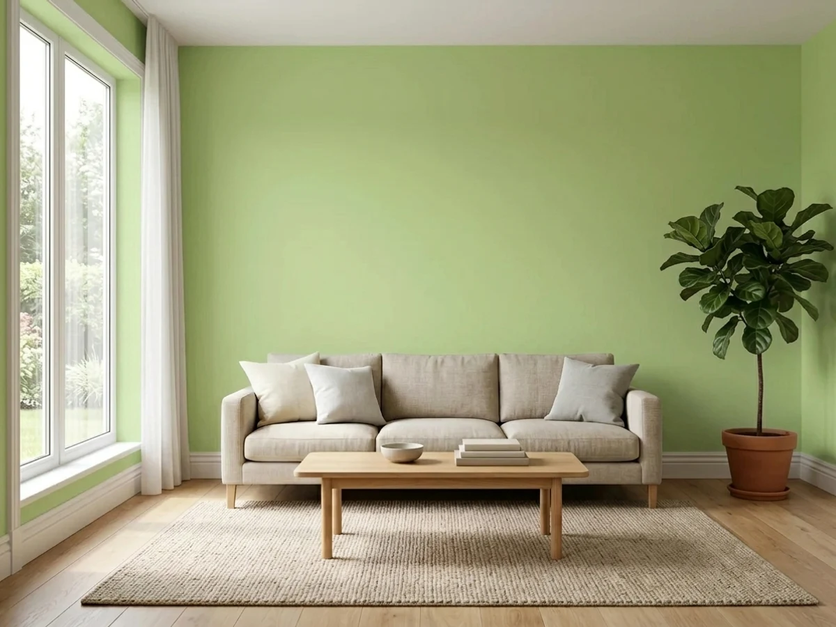 Dunn-Edwards Wasabi in a living room