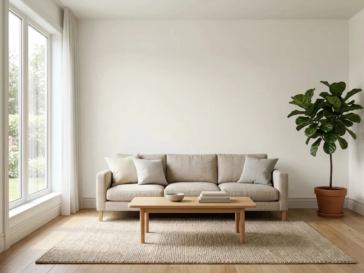 warm greige-white blend — trending white living room colors 2026