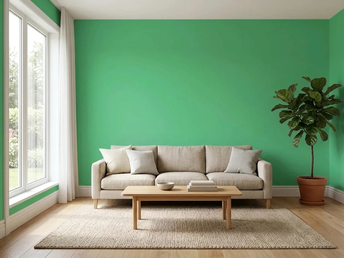 Sherwin-Williams Black Emerald in a living room