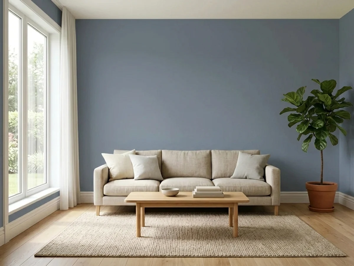 Sherwin-Williams Denim in a living room