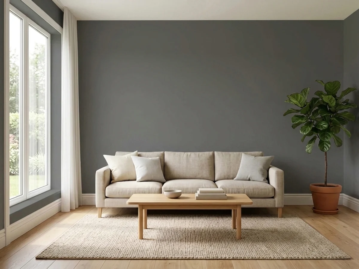 Sherwin-Williams Forged Steel in a living room