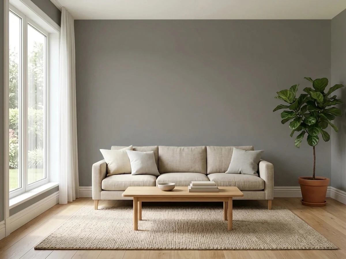 Sherwin-Williams Gauntlet Gray in a living room