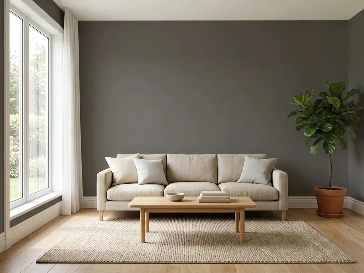 Sherwin-Williams Peppercorn in a living room