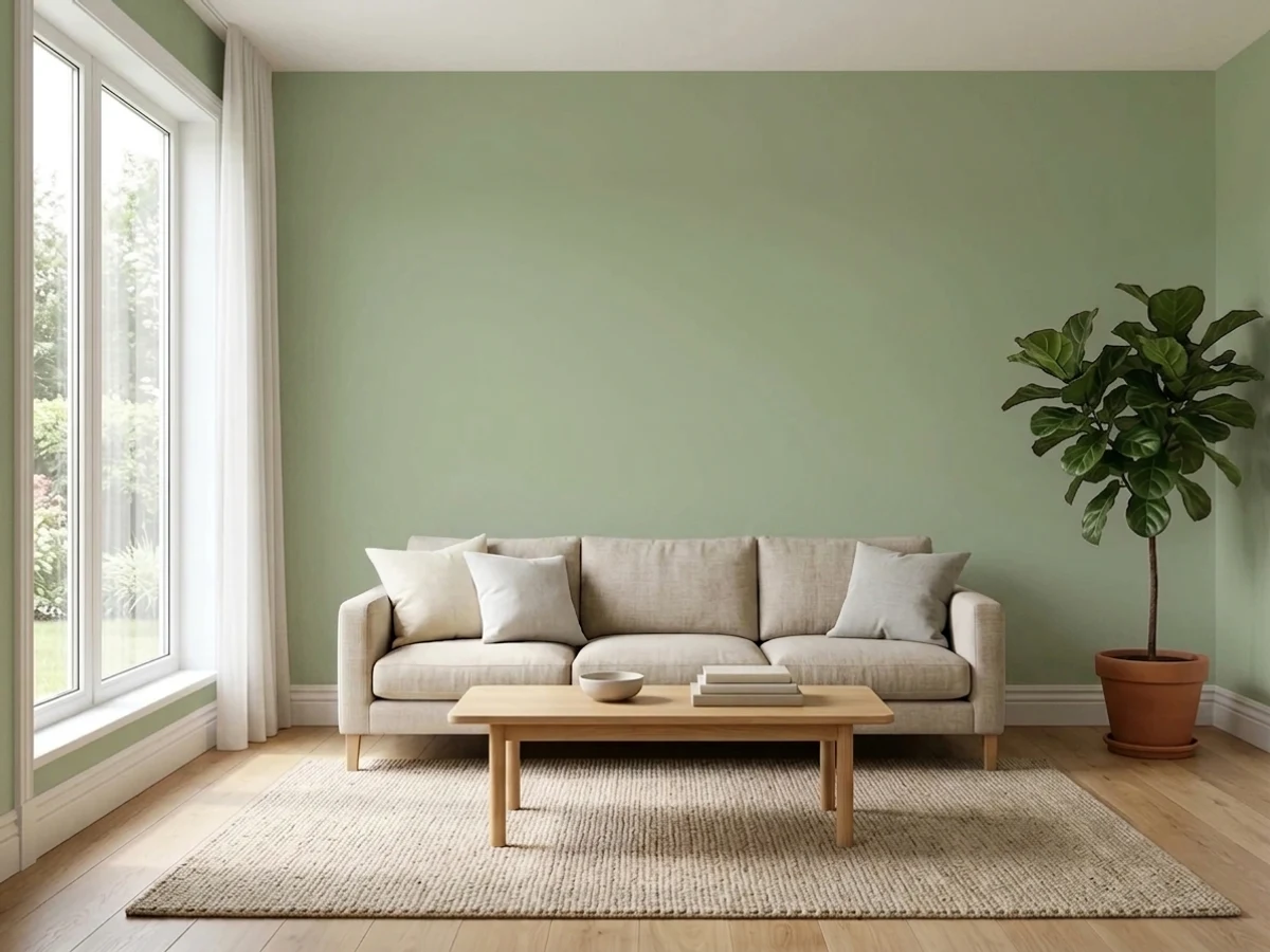Sherwin-Williams Sage in a living room