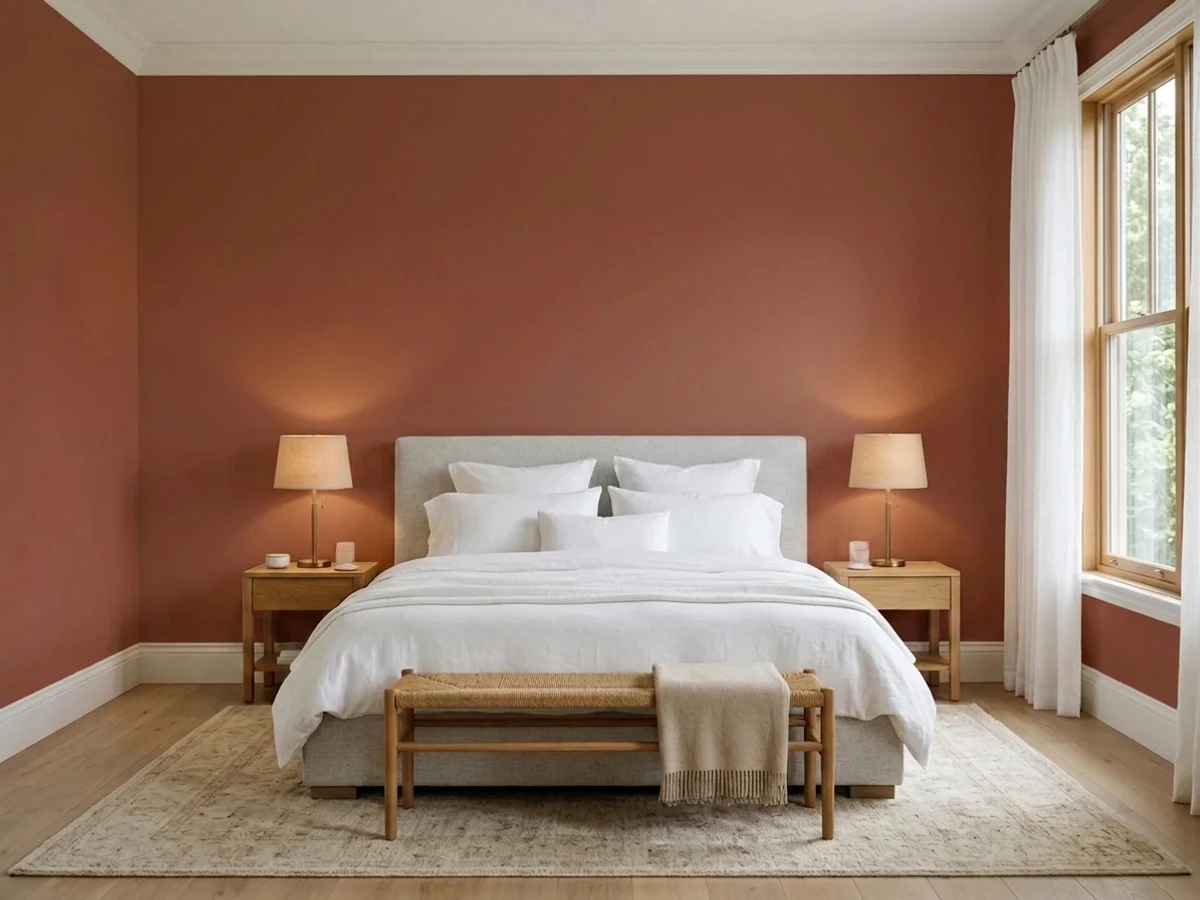 Benjamin Moore Chestnut in a master bedroom
