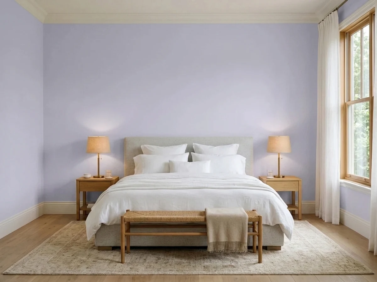 soft warm lilac — trending purple master bedroom colors 2026