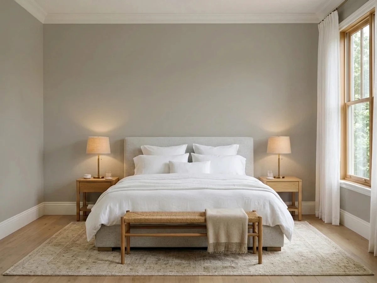 deep warm charcoal accent — trending neutral master bedroom colors 2026