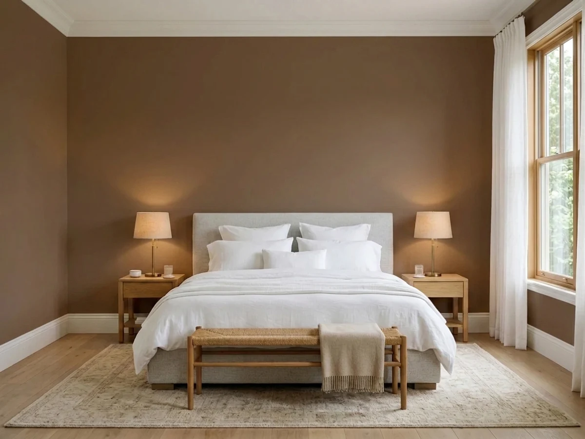 Sherwin-Williams Turkish Coffee in a master bedroom
