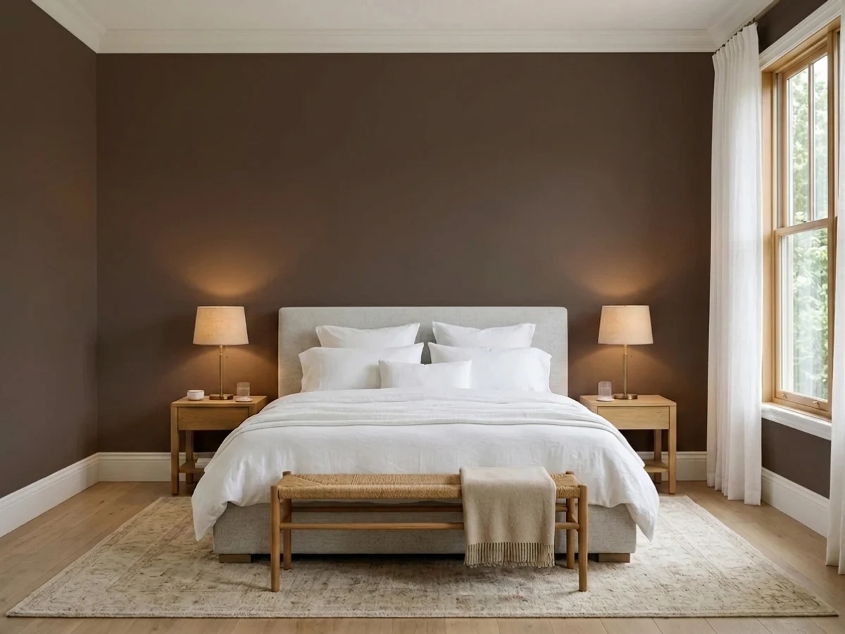 Valspar Burnt Tile in a master bedroom