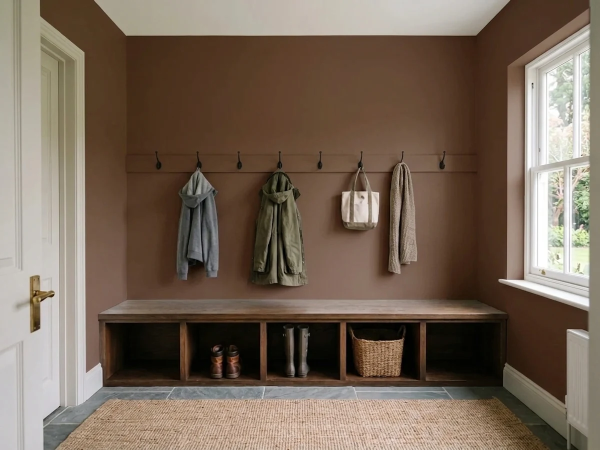 Behr Coffee Bar in a mudroom